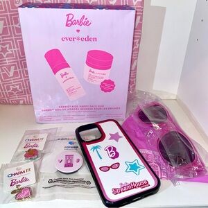 Barbie x Evereden Skincare Set Friendship Bracelets Popgrip sunglasses & Tote